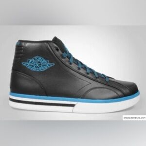 Jordan "Phly Legend" Black/Blue Leather Shoes Size: 12 (men)